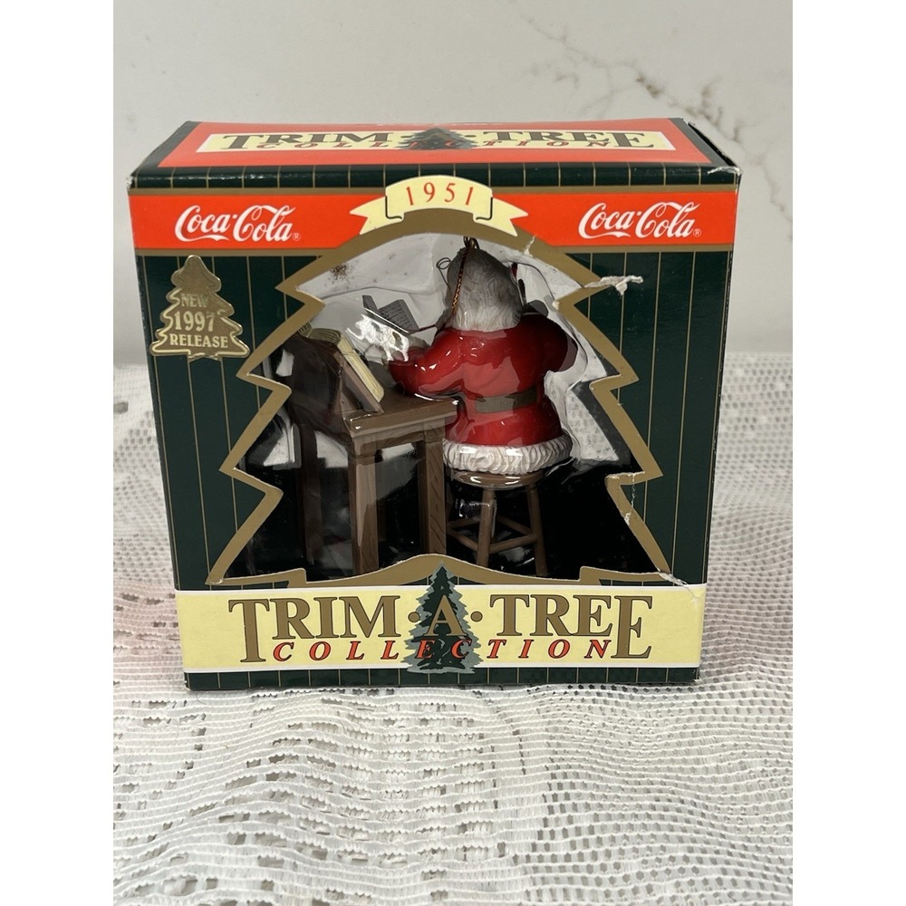 Coca-Cola Trim A Tree Santa's List 1997 Ornament Enesco w Box Vintage - Picture 15 of 16